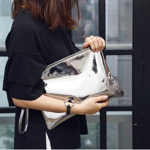 Laser holographic Women Envelope Clutch Luxury party shining lady Clutches PU Leather Female Wrist clutch purse evening bags 220507 291q