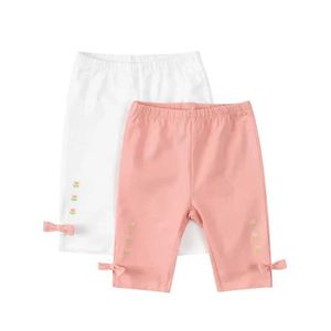 Shorts 2024 Summer New Girls Shorts Lovely Floral Print Short Pants Elastic Waist Beach Sports Kids Clothes Y240524