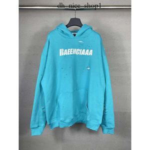 Balenciaaa hoodie designer hoodies män män tröja tröja parisisk klassisk konst perforerad tryck två bit set unisex hooded long hylsa balencig hoodie 614