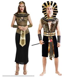 Kadın Erkek Yetişkin Moda Kralı Mısır Kral Firavun Kostümü AMHC-001