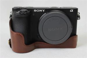 Capa de bolsa de câmera de couro PU Retro para Sony Alpha 7C A7C ZV-E1 ZVE1 ZV-E10 ZVE10 A6600 A6400 A6300 A6100 A6000 A5100 A5000