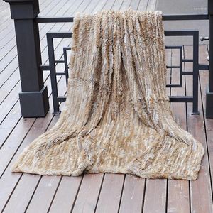 Cobertores CX-D-10B Natural Brown Fashion Fur Throw Blain-Drop