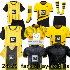 24 25 110th Soccer Jerseys Dortmund Borussia 2023 2024 Finals Player Football Shirt Sancho Reus Bellingham Hummels Reyna Brandt Men Kid Kit Maillot de Foot 888888