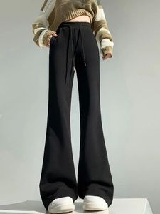 Frau Flare Hosen modische Streetwear Slim High Taille Soft Sportshose für Frauen sexy Glockenboden lässige lange Hosen 240524