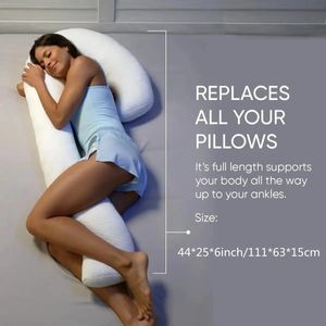 Kontur Swan Body Pillow For Sleeping Knicked Tyg Bekväm mjuk full graviditet med avtagbar täckning 240521