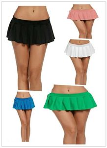 Saias Sexy Candy Color Mini Salia curta Mulheres Micro Nightwear Skirt plissado S-xxl S2452408