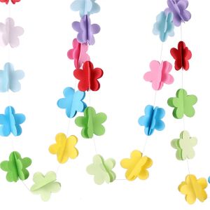 3D Butterfly Heart Paper Garland Hanging Star Tissue Paper Garland String Baby Shower Kids Birthday Party Wedding Decoration