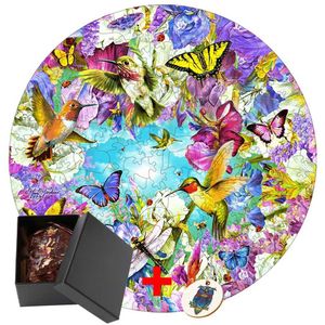 Puzzles Birds Flowers Butterfly Building Blocks Entretenimento Puzzle de madeira para adultos Jogos Montessori Crianças Irregular Jigsaw Puzzle Y240524