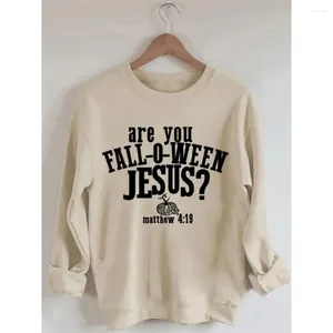 Camicie da donna Rheaclots Are You Fall O Ween Jesus Halloween Print Cotton Female Carina a maniche lunghe