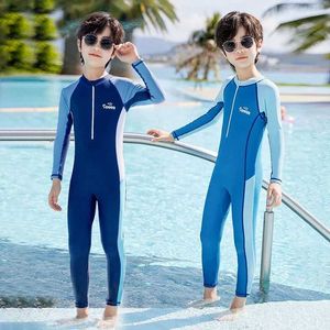 One-Pieces One-Pieces Full set of boys swimsuits sun protection childrens swimsuits integrated childrens long sleeved swimsuits WX5.233287254