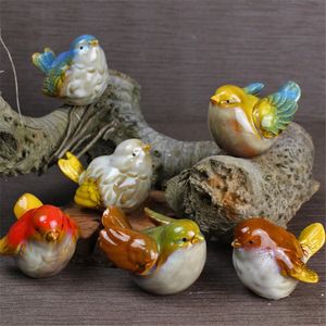 6pcsset Birds ceramic Figurina decorazione per la casa porcellana ornament decorazione animale decorazione dello studio statue modello 59 cm 240522