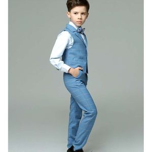 Child Photography Children Teenager Costume Kids Vest Shirt Pants Bowtie 4PCS Formal 2022 Boys Summer Wedding Suit