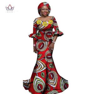 女性アフリカン服の女性ドレスセット2ピーストップと長いアフリカンスカートマキシドレスクラブドシキプリントドレスwy1178