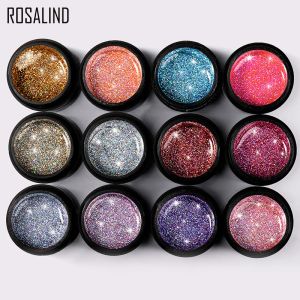 Rosalind 5ml glänzender Regenbogengel Nagellack Platin -Nägel Kunst für Maniküre Nagelgel LED/UV Lampen -Top -Basis -Schicht Primer