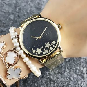 Fashion M design Brand women's Girl Star style Metal steel band Quartz Wrist Watch M62 224z