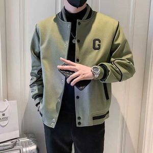 Men's Jackets 2024 Mens Solid Color Standing Neck Long Sleeve Button Casual Coat Mens Casual Jacket S-3XL Q240523