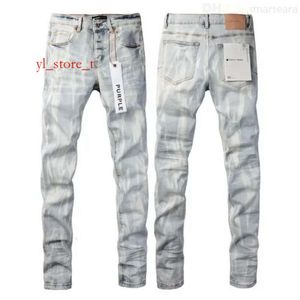 Lila varumärke jeans för män kvinnor byxor lila jeans sommarhål i hög kvalitet broderi lila jean mens designer retro jeans 132e