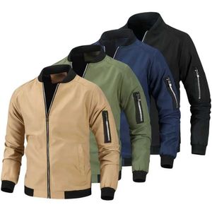 Men's Jackets Mens bomber jacket casual hip-hop zipper jacket windproof jacket fashionable baseball uniform pilot jacket mens clothing Q240523