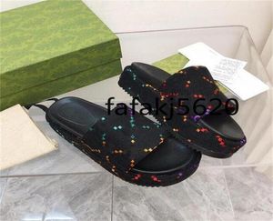 Flip Flop Lady Shoes Exterbroidery Wedge Sandals مصعد حذاء نساء Slides عالية الجودة الحجم 3443 G6951998119