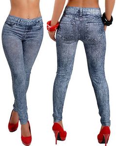 Hot arrival Casual Vintage Jeans Women Slim Skinny Pencil Pants Elastic Stretch Jeans Look Trousers Faux Denim Pants One Size