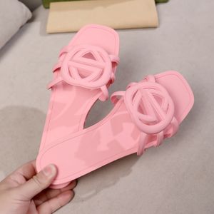 Designer Sandals Women Interlocking G Slides Rubber Slippers Ladies Flat Beach Jelly Script Orange Summer Fall Mules Outdoor Waterproof Luxury slides