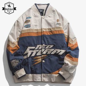 Мужские куртки американская вышитая бейсбольная куртка Mens Punk Racing Jacket 2022S Пара Мотоцикл -инструментарий на улице.