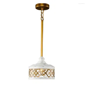 Chandeliers American Country Retro Restaurant Iron Droplight Bedroom Light Entrance Vacuum Suspended Dual-Use Household