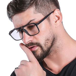 Transparenter Spektakelrahmen für Männer Frauen Brille Anti-Fett-Computer Brille Retro optische Linsen Myopie Unisex Eyewear Mode Sun 226o