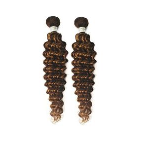 Extensões de cabelo 100% peruanos de onda profunda de onda profunda duplas duplas p4/27 cor piano 10-32inch 2 pacotes gdjsb