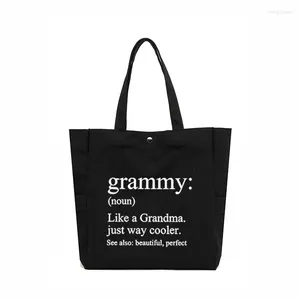 Shopping Bags Grammy Definition Gift For Grandma Large Capacity Bag Shopper Ladies Tote Personalized Canvas Women Should