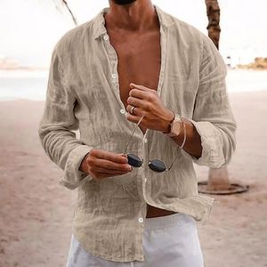 Men Shirt Tops Stylish Mens V-neck Shirt with Pleated Design Long Sleeve Casual Top for Breathable Comfort Solid Color Single 240518