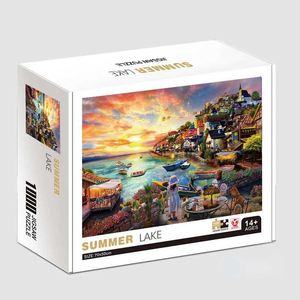 Rätsel 70*50 cm Erwachsene Puzzle 1000 Stück Papierpapier Jigsaw Rätsel Der Sommersee berühmte Maler Serie Lernbildung Handwerksspielzeug Geschenke Y240524