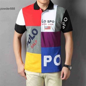 Wholesale 2024 Summer New Polo Shirt Cotton Breathable European and American Men's Short Sleeve Casual Color Block Large Size Embroidered Fashion T-shirt Sports 3KK5