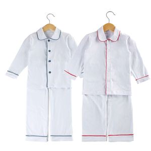 Hot Sale Children Kids Clothes Plain White Baby Pamas Sets Winter Home Wear Full Sleeve Soft Boys Girls Pyjamas L2405