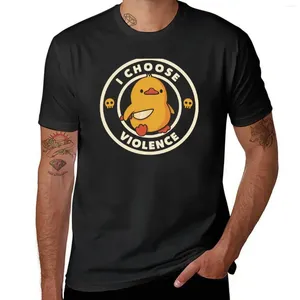 Tampas de tanques masculinas Eu escolho a violência Duck Funny By Tobe Fonseca T-shirt Boys Animal Prind Plain Blacks Camiseta para homens