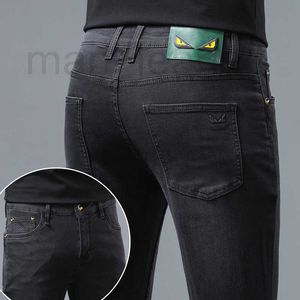 Men's Jeans Designer Little Monster Eyed Jeans for Men Slim Fit Small Straight Barrel European Fashion Brand Men's Spring/Summer Casual Long Pants Thin 1ZXZ