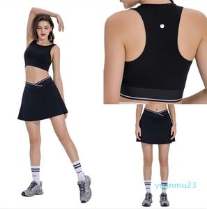 LU yoga sets Speed Up High-Rise Lined Short Waist Sports Shorts Women's Set Quick Drying Loose Running Clothes Back Zipper Pocket Fitness Yoga