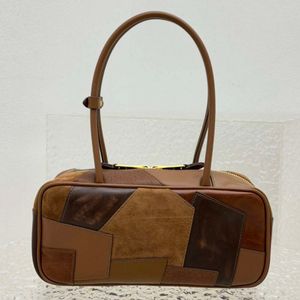 10A Ayna Kalitesi Vintage Deri Çanta Tasarımcı Tote Çanta Orijinal Deri Kadın Omuz Crossbody Bowling Bag