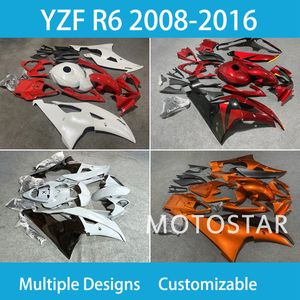 無料カスタマイズYZF R6 2008 2009 2010-2011-2015-2016フルフェアリングキットヤマハYZFR6のための100％フィットインジェクションカウリングバイク08-16ボディ修理ABSプラスチック製ボディワーク