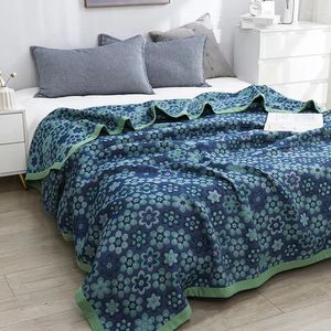 Decken Blumen werfen Decken grafische geometrische Handtücher Ein- oder Doppel -Nickerchen -Klimaanlagen Dünnbett Plaid Reise