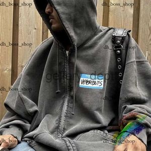 Herrtröjor tröjor veteements hoodie för män kvinnor toppkvalitet pullover vintage tvättad high street etikett hej mitt namn är vtm coat vetements t shirt 601