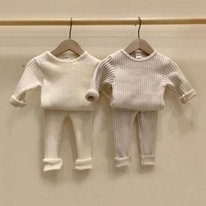 Spring Autumn Clothing Set For 0-5Y Boy Warm Sweater +Pants Children Pamas Baby Girl Clothes L2405