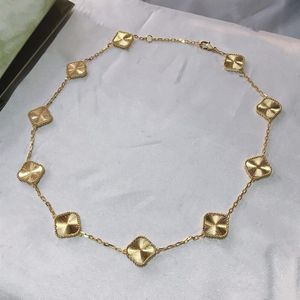 Designer halsband Van Clover Necklace Gold Pendant 10 Four Leaf Diamond Titanium Silver Pated Multicolor Luxury Classic Halsband för kvinnors långkedjiga smycken
