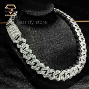 Super Big 925 Silver Moissanite Cuban Chain Moissanite Diamond Hip Hop Necklace