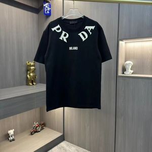 Large men's T-shirt 2024 designer T-shirt summer new cotton short sleeved collar print letter logo casual sports lapel T-shirt triangle label top Asian plus size s-XXXXXL