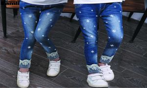Famli 4y14y Teen Girls Jeans Джинсы Деть девочка весна осень осень. Слушая джинсовая брюка Дети Сплошные брюки карандаша 8 10 12 14 C11234576965