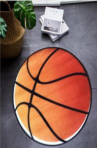 Antiskid Basketbol 3D Baskı Yuvarlak Şekiş Çocuk Oda Yatakları Halı Oturma Odası Halı Kapı Giriş Mat Mat Bilgisayar Sandalyesi Mats2693853