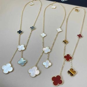 Classic master design lovers Van necklace Clover Necklace Flower Full Diamond White Silver 18K Fashion Simple with Original logo TFTM