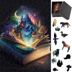 Puzzle Fantasy Book World World Games intellettuale per bambini puzzle enigmi in legno 3d per adulti giocattoli per bambini Montessori Puzzle Faiy Y240524