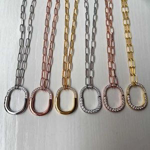 Designer's New Brand LOCK Series Kai Yun Lock Sterling Silver 18k Rose Gold Half Diamond Full Buckle High Grade Necklace